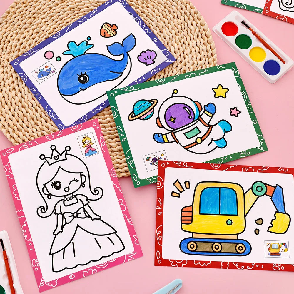 Premium Watercolor Painting Set for Kids Educational Coloring Kit with Brushes P