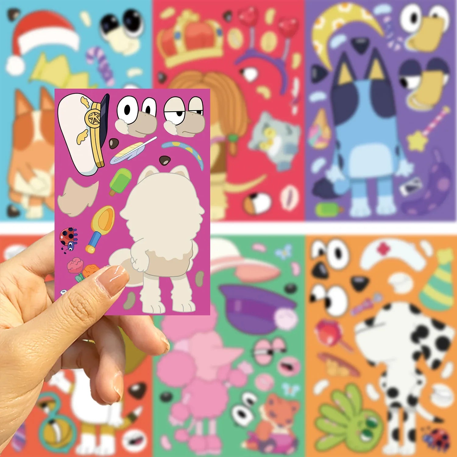 Premium Bluey Sticker Puzzle Pack - Cartoon Decal Set for Kids, Ages 6+