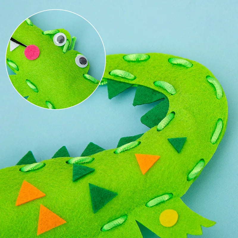 Premium Cartoon Animal Sewing Kit for Kids - DIY Threading Dolls Set, Ages 6+
