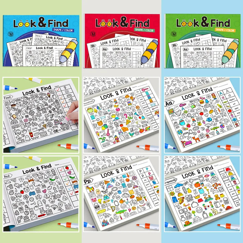 Kids Finding Item Fun Coloring Book Drawing Picture Book Interactive Game Focus