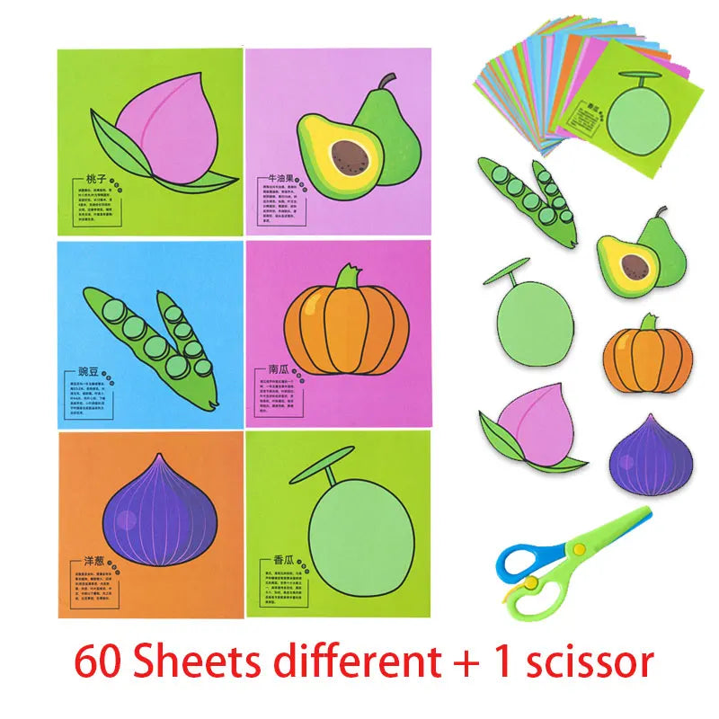Premium 49-91pcs Learn Scissor Skills Cut Paper Craft Toys Safety Scissors Presc