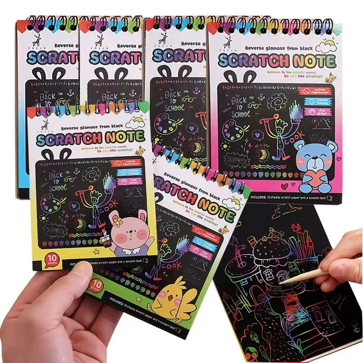 Premium Montessori Scratch Painting Note Scratch Art Paper - Ages 3+