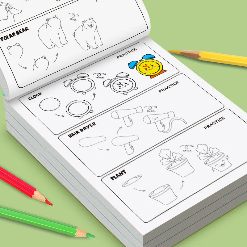 Premium Step-by-Step Drawing Book for Kids - 96 Cute Patterns, Ages 6+