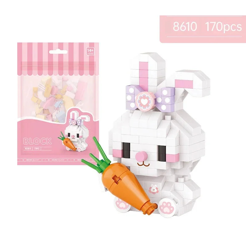 Premium Cute Animal Building Blocks DIY Cartoon Puppy Pet Cat Assembling Bricks