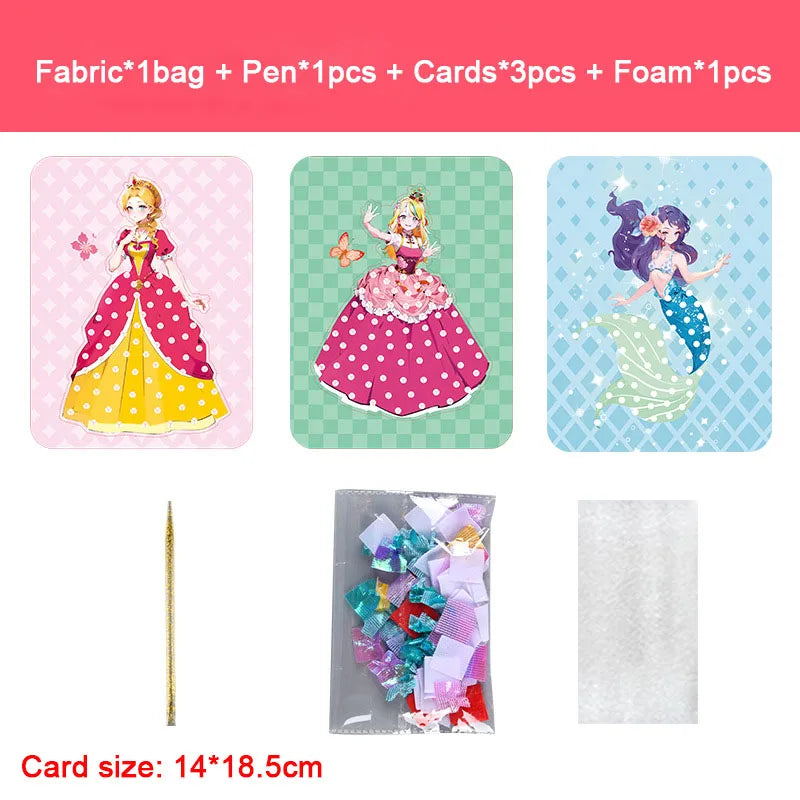 Premium Princess Poke Art Puzzle Board Set - DIY Craft Kit with Pens, Ages 3+
