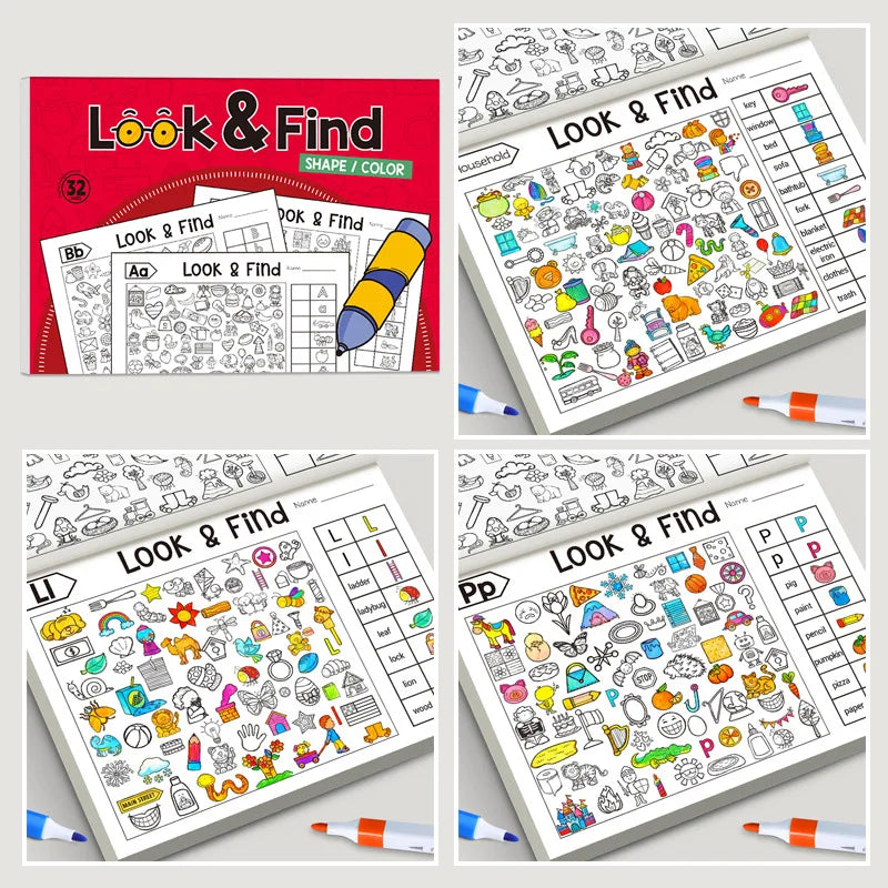 Kids Finding Item Fun Coloring Book Drawing Picture Book Interactive Game Focus