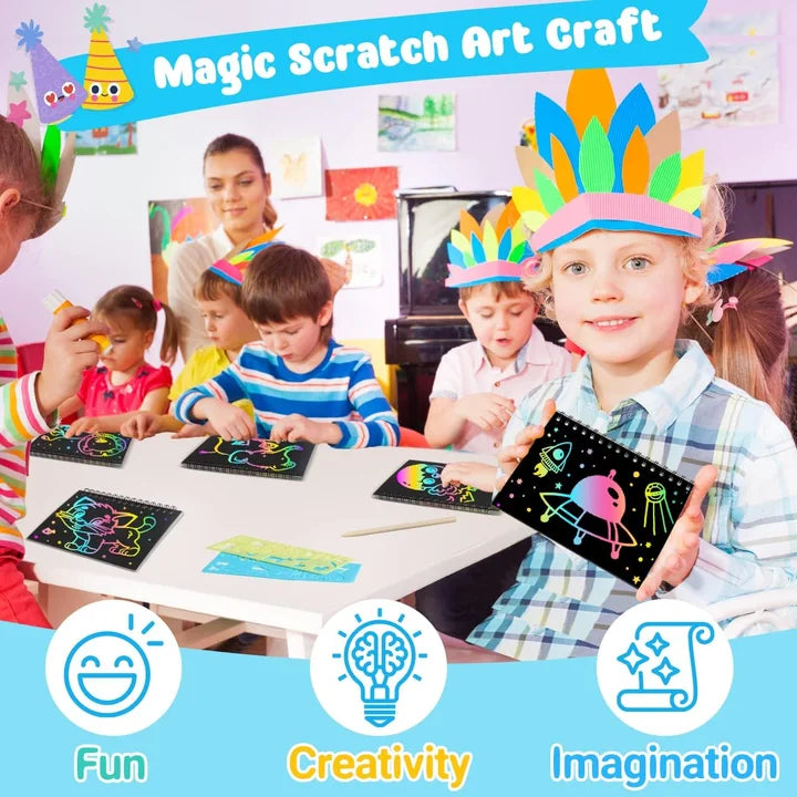 Premium Montessori Scratch Painting Note Scratch Art Paper - Ages 3+