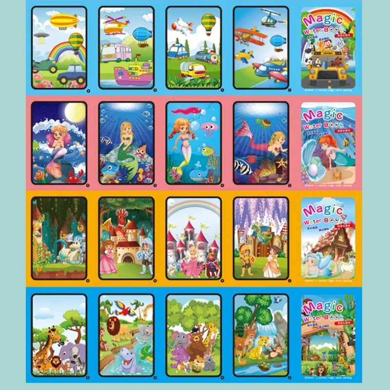 Premium Magic Water Drawing Book Children's Montessori Reusable Coloring Book, S