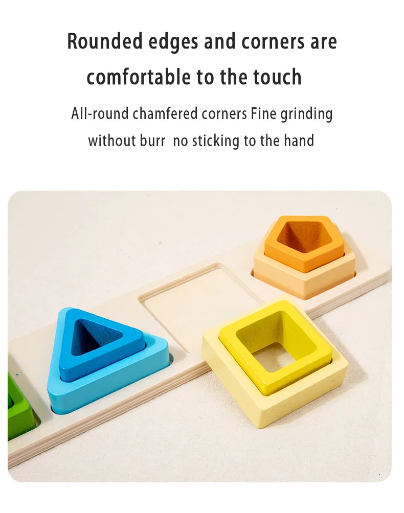 Geometric Shape Cognition Puzzle Board (Wooden Montessori)