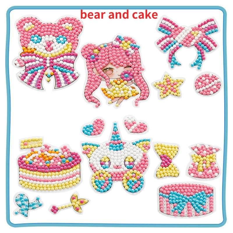 Premium Child Diamond DIY Painting Sticker Set Toys Colorful Cartoon Sticker Han