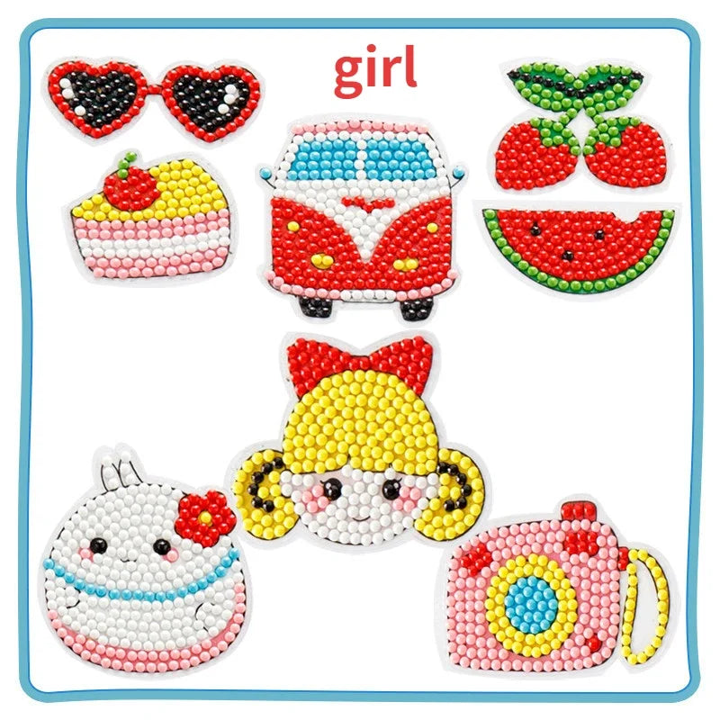 Premium Child Diamond DIY Painting Sticker Set Toys Colorful Cartoon Sticker Han
