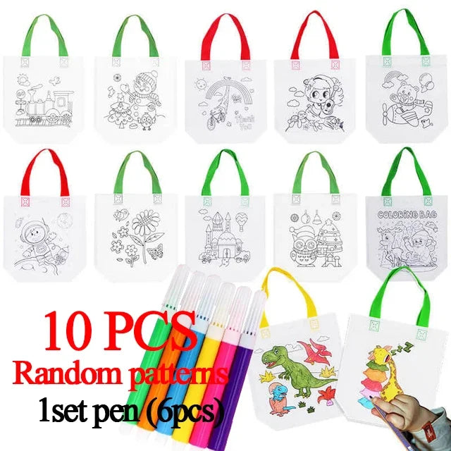 Premium DIY Graffiti Coloring Bag Set - Kids Art Craft, Ages 3+ (Creative Play)