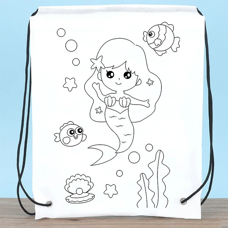 Premium Children Handmade DIY Environmental Protection Graffiti Non-woven Bags