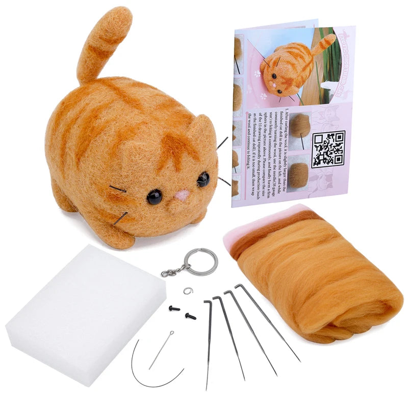 Premium Animals DIY Needle Felting Set with Foam - Ages 3+ (Creative Play)
