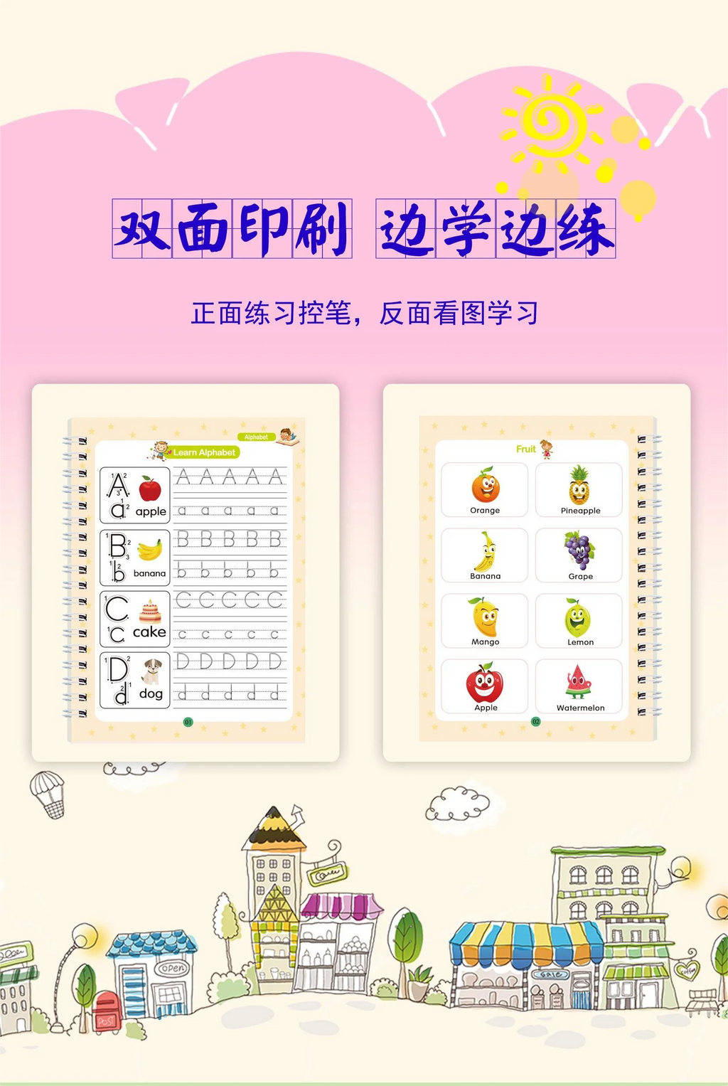 Reusable Magic Copybook Set for Kids Handwriting Practice