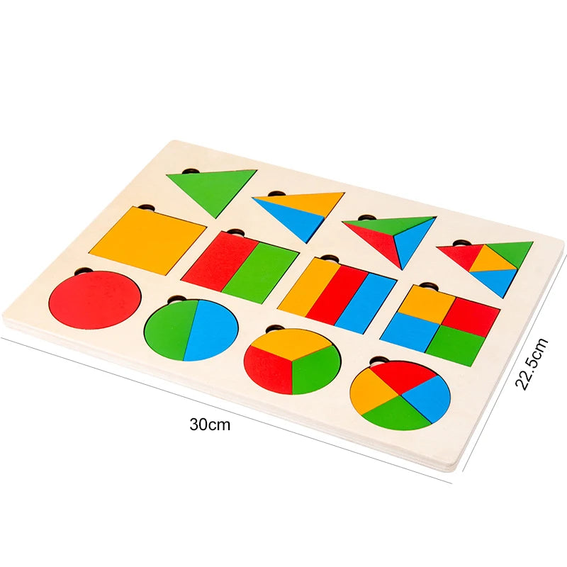 Wooden Montessori Shape Matching Puzzle Board for Kids
