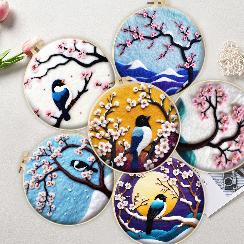 Needle Felting Painting Kit for Beginners (Bird & Tree)