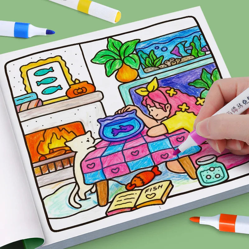 Premium Cozy Friends Coloring Book for Kids - Cute & Comfy Art Pages, Ages 6+
