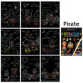 Rainbow Scratch Art Cards Set for Kids (9 Sheets)
