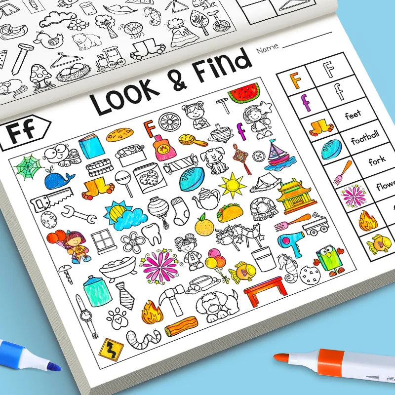 Kids Finding Item Fun Coloring Book Drawing Picture Book Interactive Game Focus