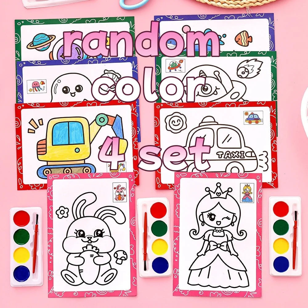 Premium Watercolor Painting Set for Kids Educational Coloring Kit with Brushes P