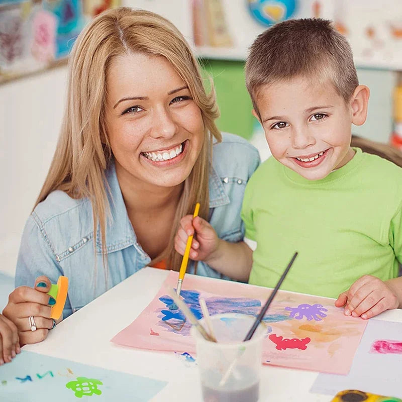 DIY Various Shape Art Painting Sponges EVA Foam Paint Stamper Drawing Kids