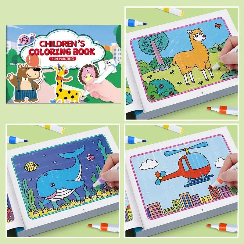 Cartoon Animal Coloring & Drawing Book for Kids