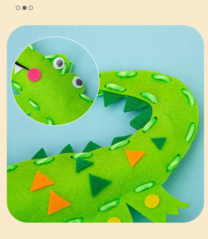 Premium Cartoon Animal Sewing Kit for Kids - DIY Threading Dolls Set, Ages 6+