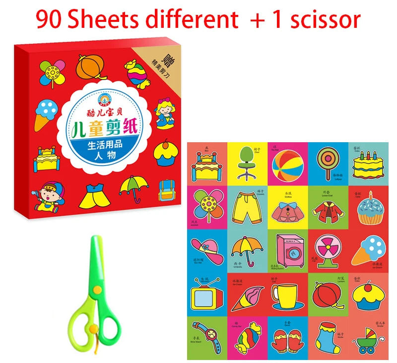 Premium 49-91pcs Learn Scissor Skills Cut Paper Craft Toys Safety Scissors Presc