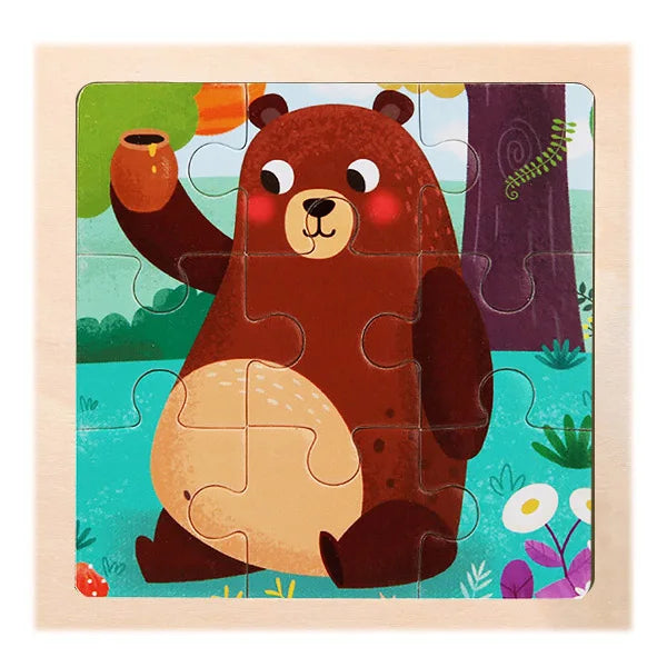 Wooden Dinosaur & Vehicle 3D Puzzle Set for Kids