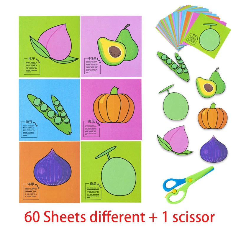 Premium 49-91pcs Learn Scissor Skills Cut Paper Craft Toys Safety Scissors Presc