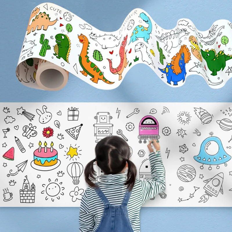 Premium Children's Drawing Roll DIY Coloring Paper Roll Color Filling Paper Graf