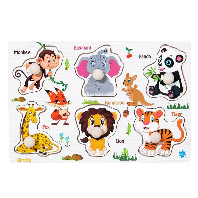 Montessori Wooden Puzzle Board for Toddlers (2–3 Years)