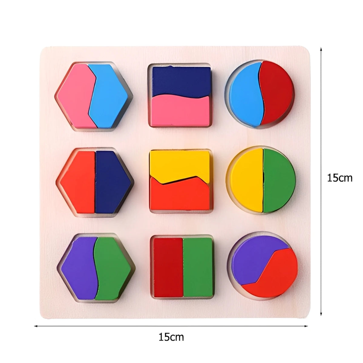 Wooden Montessori Shape Matching Puzzle Board for Kids