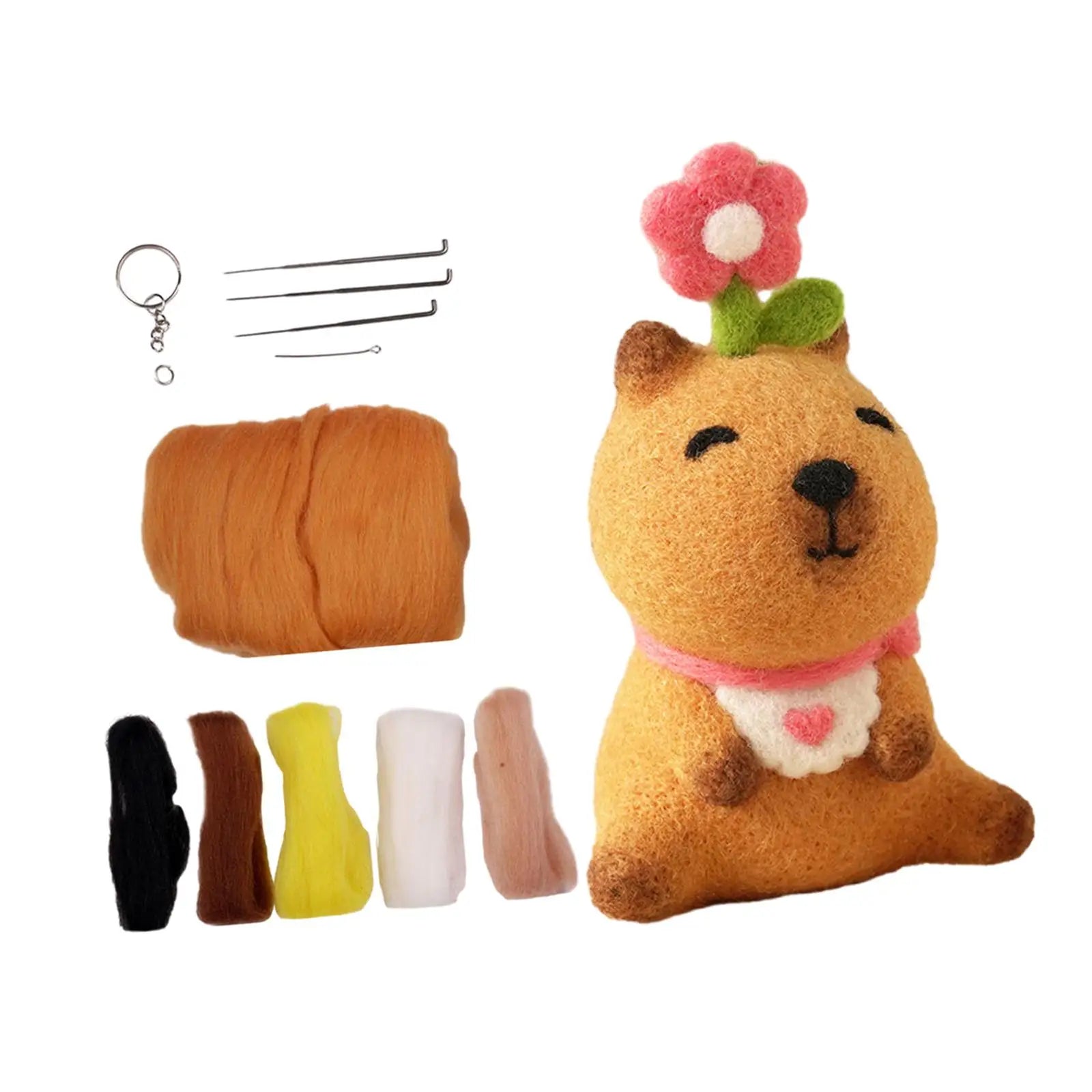 DIY Capybara Wool Felting Kit with Tools