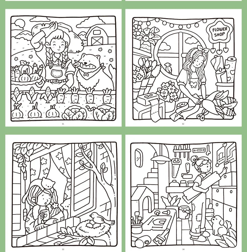 Premium Cozy Friends Coloring Book for Kids - Cute & Comfy Art Pages, Ages 6+