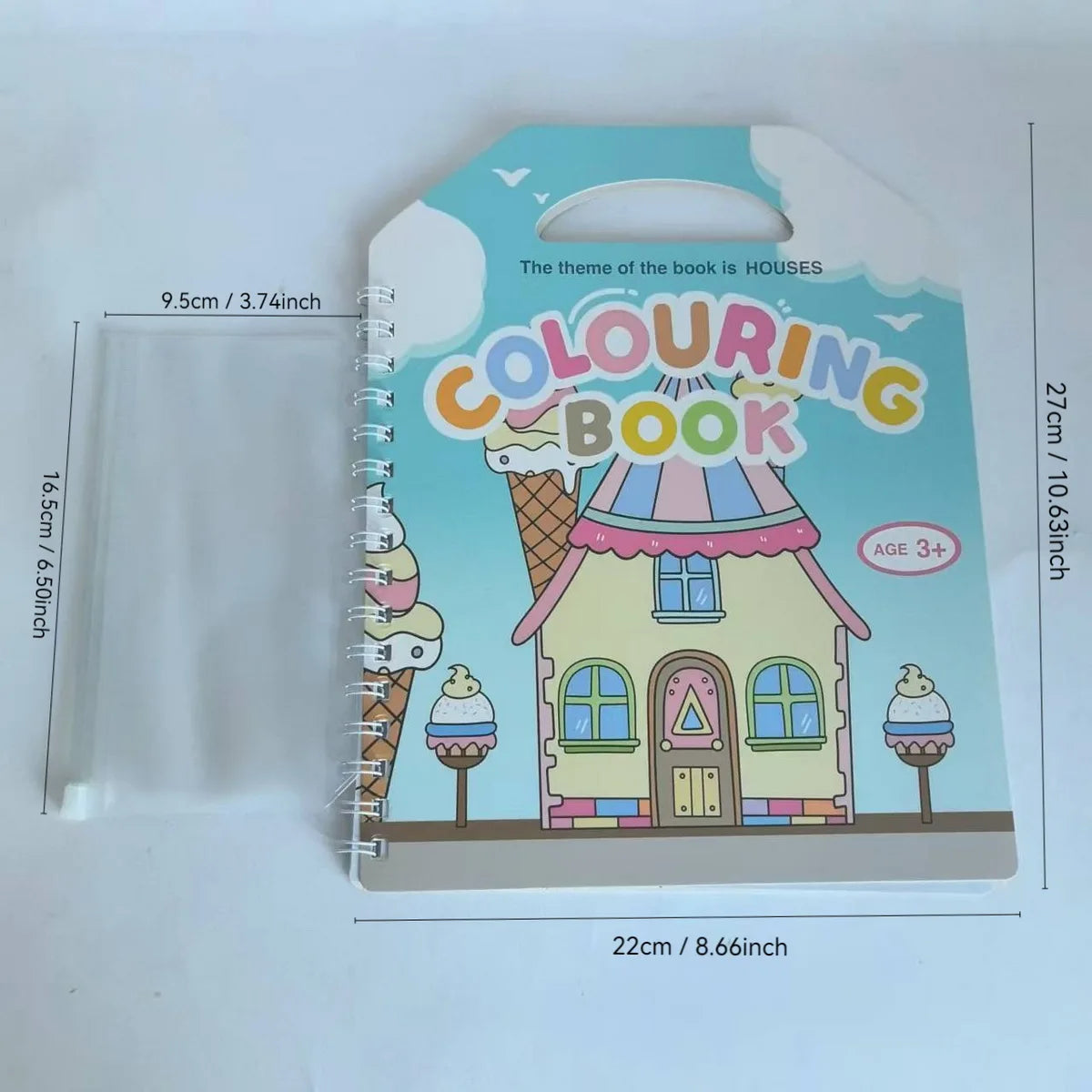 Premium Erasable Cartoon Coloring Book with 6 Pens (Kids)