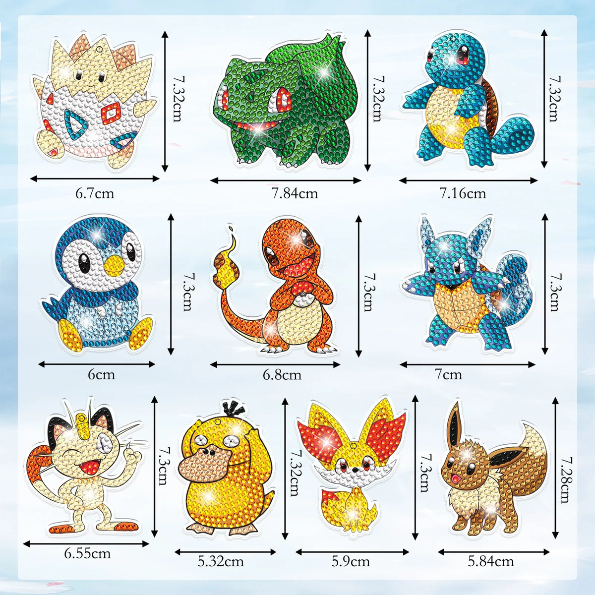Premium Pikachu 5D Diamond Painting Keychain Kit - DIY Craft Pendant, Ages 6+