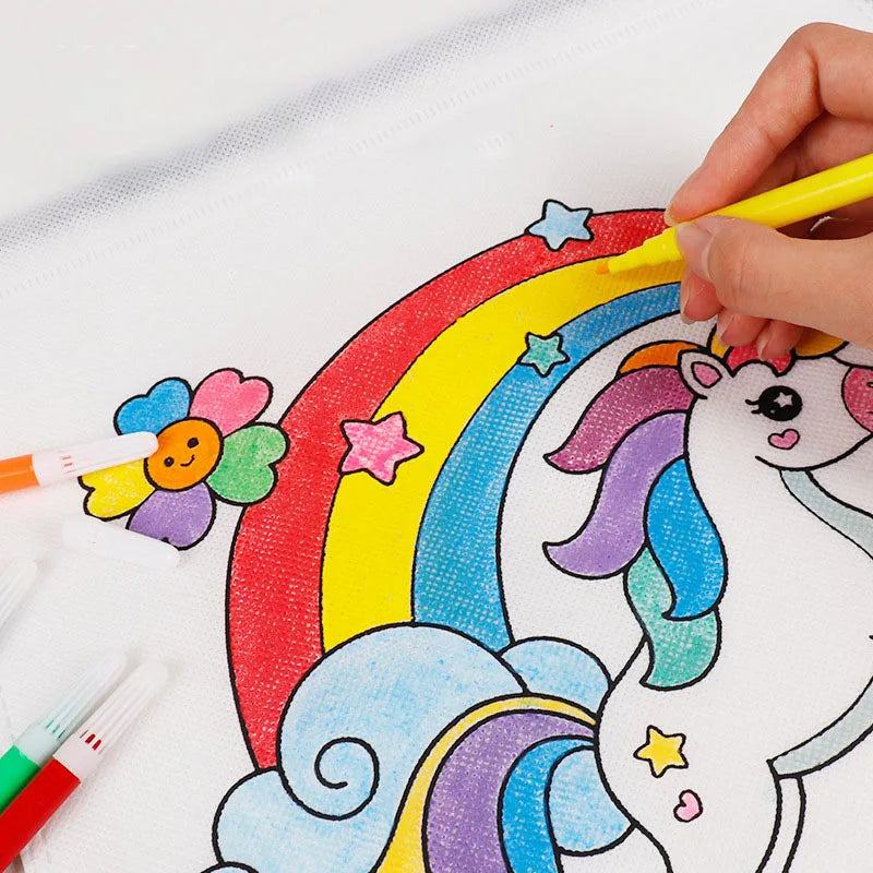 Premium Freely Graffiti Drawstring Bag Kids DIY Color Filling Drawing Toys Carto