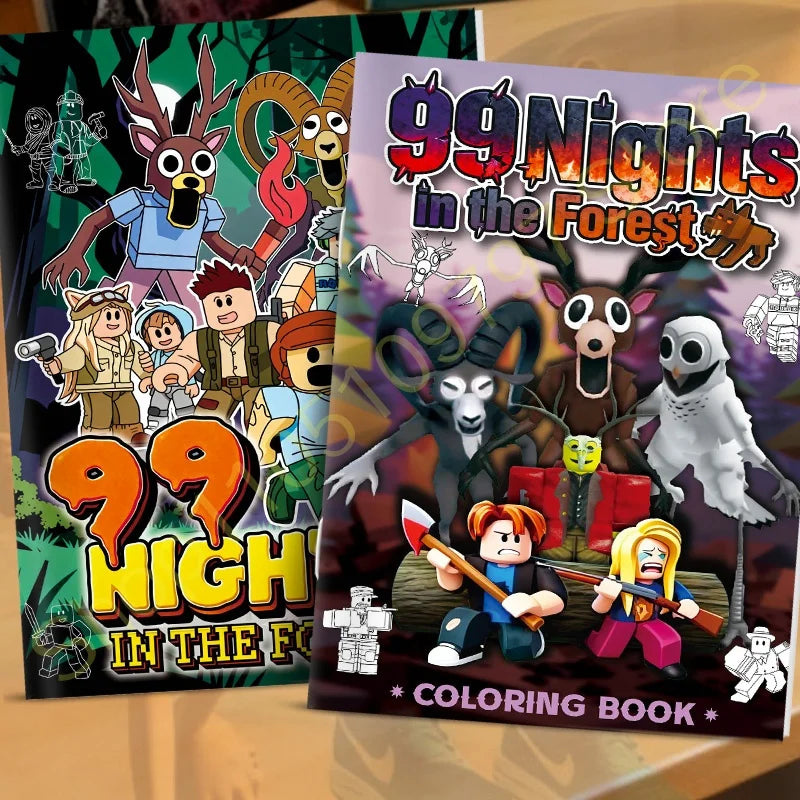 Premium 99 Nights in the Forest Coloring Book - Deer & Woodland Scenes for Adult