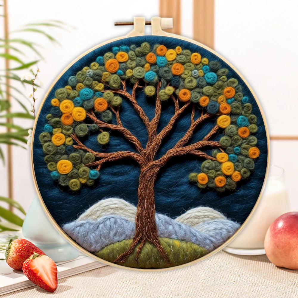 Wool Felting Painting Kit (Scenery, 20x20cm)