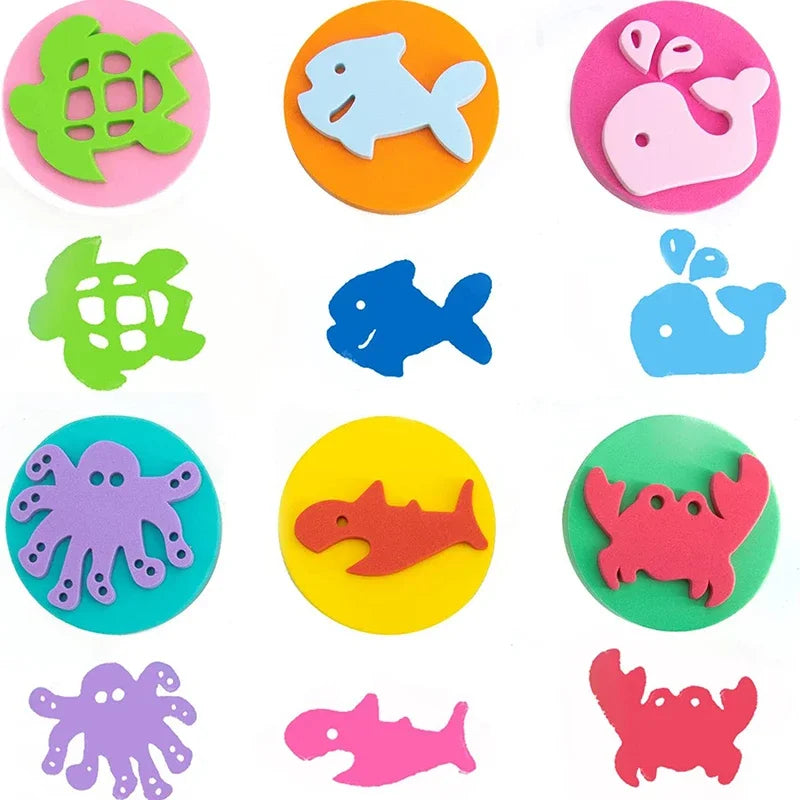 DIY Various Shape Art Painting Sponges EVA Foam Paint Stamper Drawing Kids