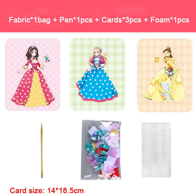 Premium Princess Poke Art Puzzle Board Set - DIY Craft Kit with Pens, Ages 3+