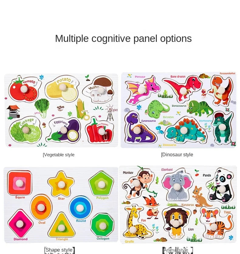 Montessori Wooden Puzzle Board for Toddlers (2–3 Years)