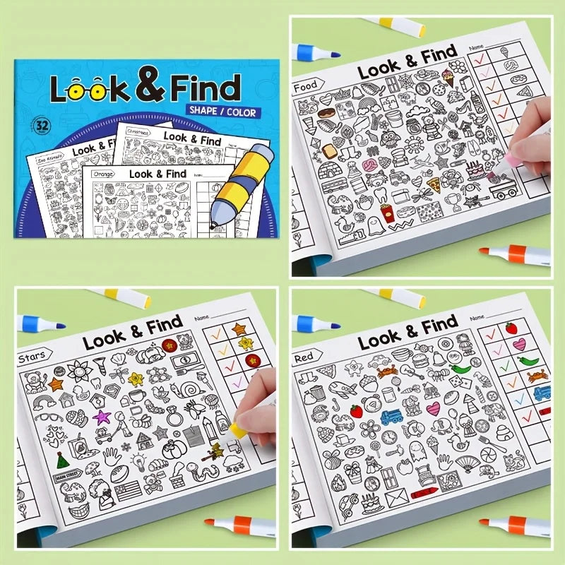 Kids Finding Item Fun Coloring Book Drawing Picture Book Interactive Game Focus