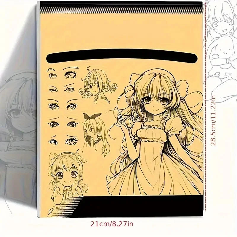 Premium Anime Line Art Drawing Book for Beginners - 48 Tracing Pages, Ages 6+