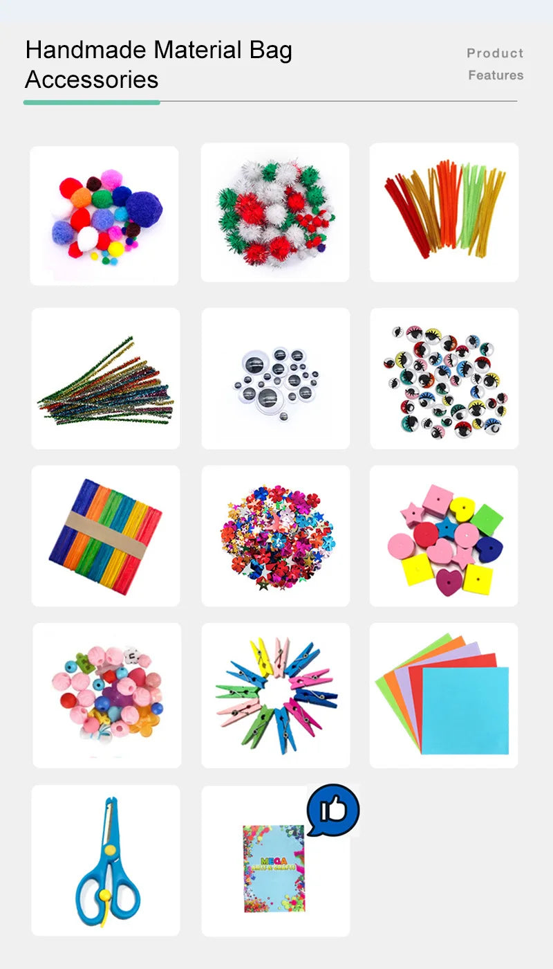 Premium Colorful Craft Kit for Kids DIY Toys Puzzle Handicraft Toys Variety Craf