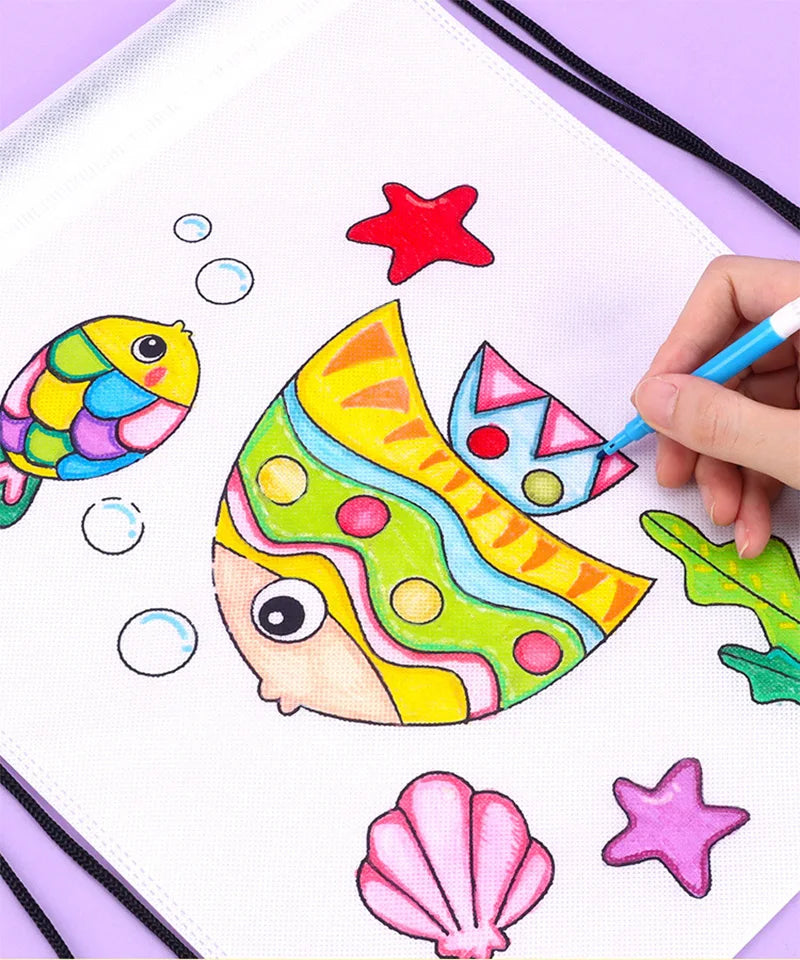 Premium Children Handmade DIY Environmental Protection Graffiti Non-woven Bags