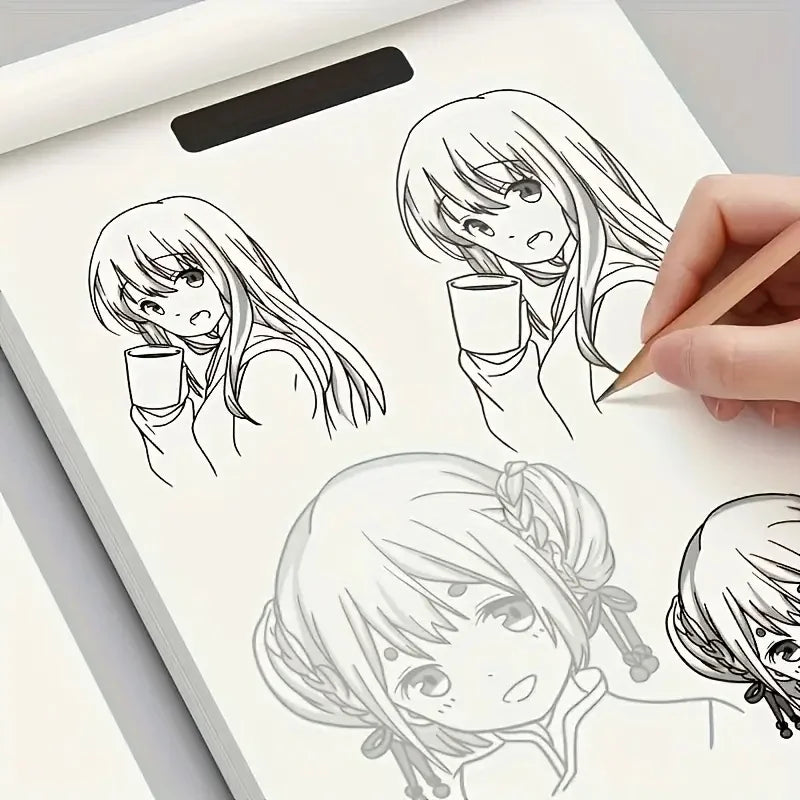 Premium Anime Line Art Drawing Book for Beginners - 48 Tracing Pages, Ages 6+