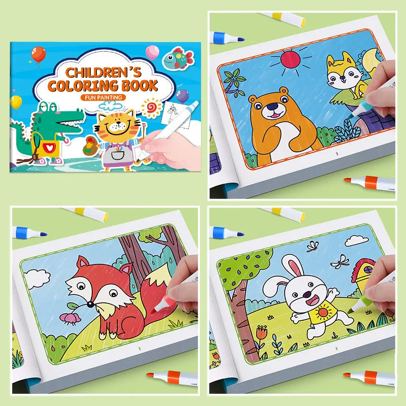 Cartoon Animal Coloring & Drawing Book for Kids